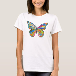 T-shirt Papillon Psychédélique Rêve - Collage de Tissu Rét