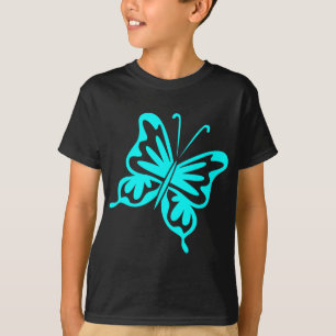 T-shirt Papillon rétro - Cyan