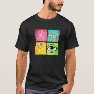 T-shirt Papillon Rétro Fleur de Daisy Champignon Groovy Ey