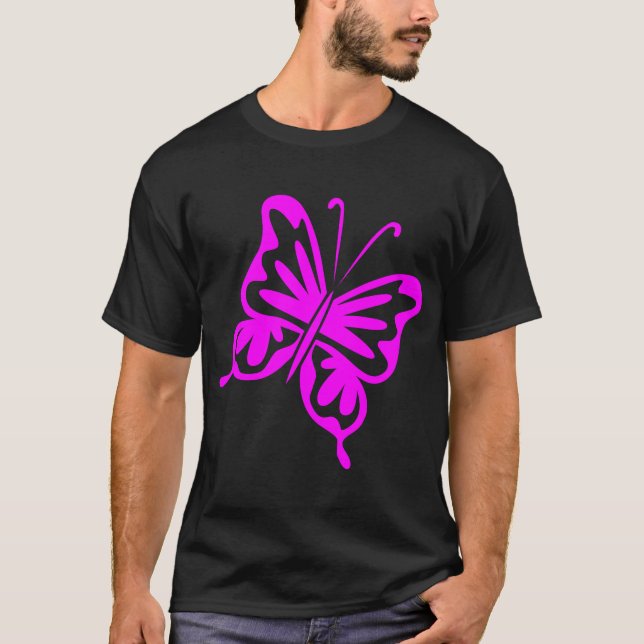 T-shirt Papillon rétro - Magenta (Devant)