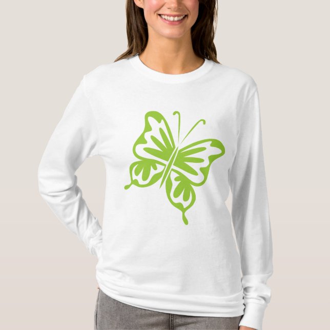 T-shirt Papillon Rétro - vert martien (Devant)