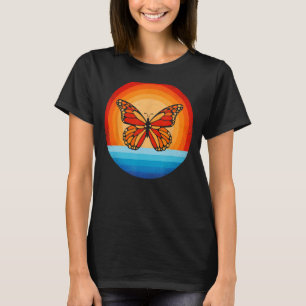 T-shirt Papillon Retro Vintage les années 70 Sunset Monarc