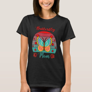 T-shirt Papillon Retro vintage Maman Valentine Floral Inse