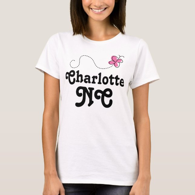 T-shirt Papillon rose de Charlotte la Caroline du Nord (Devant)