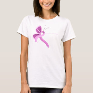 T-shirt papillon rose de sensibilisation