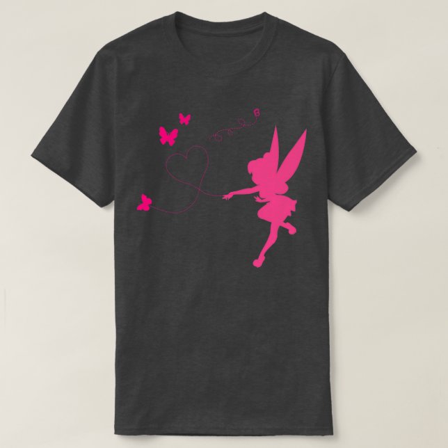 T-shirt papillon rose encanto et art des fées (Design devant)