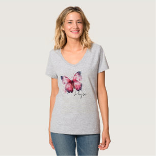 T-shirt Papillon rose Hope inspirationnel