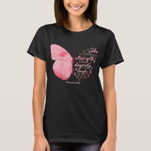 T-shirt Papillon rose Ruban Cancer du sein Femme religieus