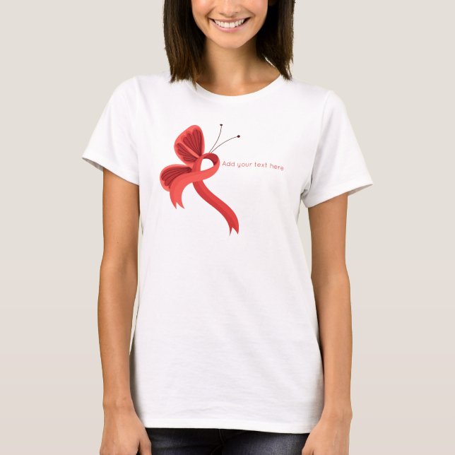 T-shirt papillon rouge de sensibilisation (Devant)