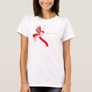 T-shirt papillon rouge et blanc de sensibilisation