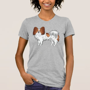 T-shirt Papillon Rouge Et Blanc Dessin De Chien De Dessin