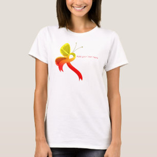 T-shirt papillon rouge et jaune de sensibilisation