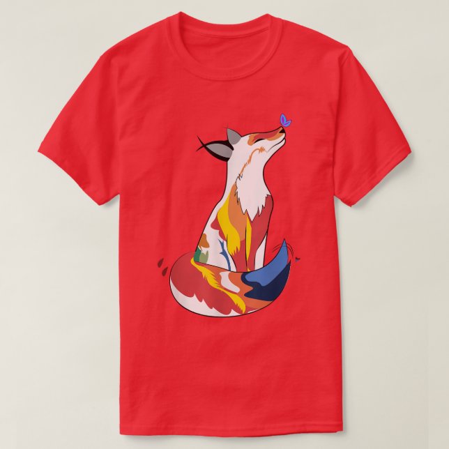 T-shirt Papillon rouge Fo Et mignon (Design devant)