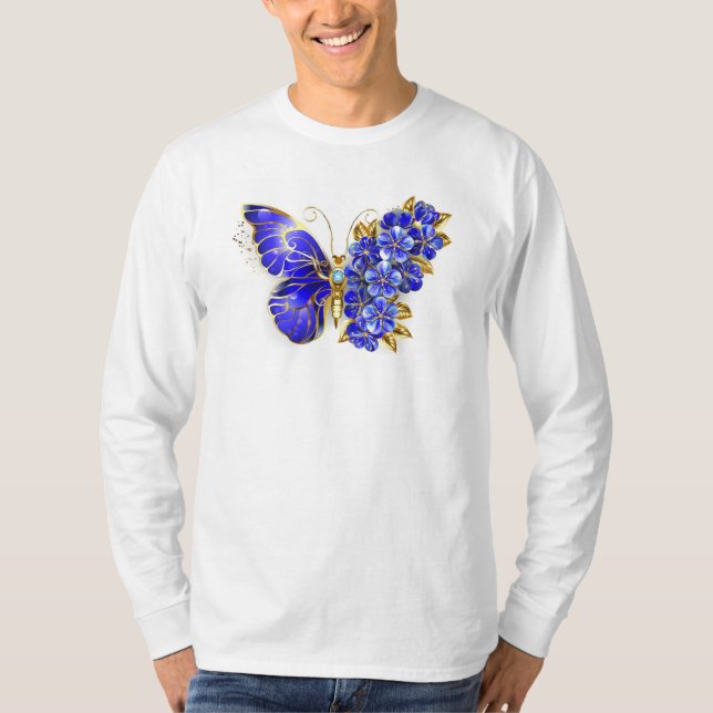 T-shirt Papillon Saphir Fleur (Devant)