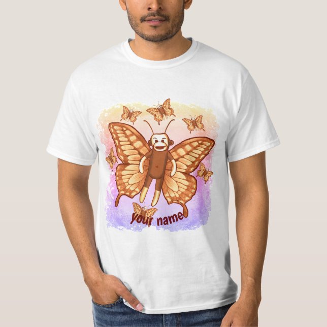 T-Shirt Papillon Singe de Chaussette (Devant)