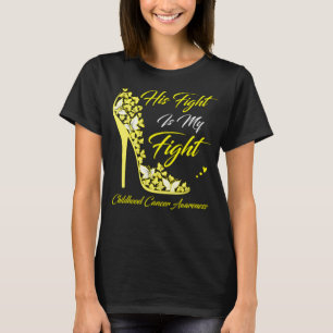T-shirt Papillon Son combat est ma lutte contre le cancer 