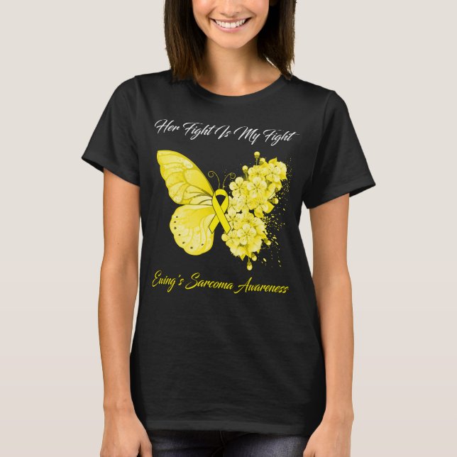 T-shirt Papillon Son combat est ma lutte Ewing Sarcoma Aw (Devant)