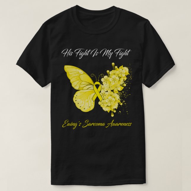 T-shirt Papillon Son combat est ma lutte Ewing Sarcoma Aw (Design devant)