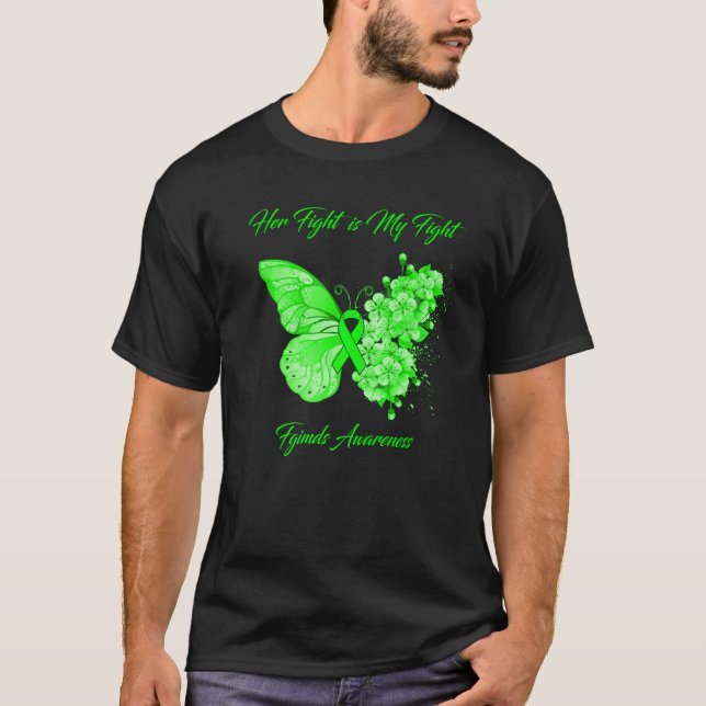 T-shirt Papillon Son combat est mon combat combat combat c (Devant)