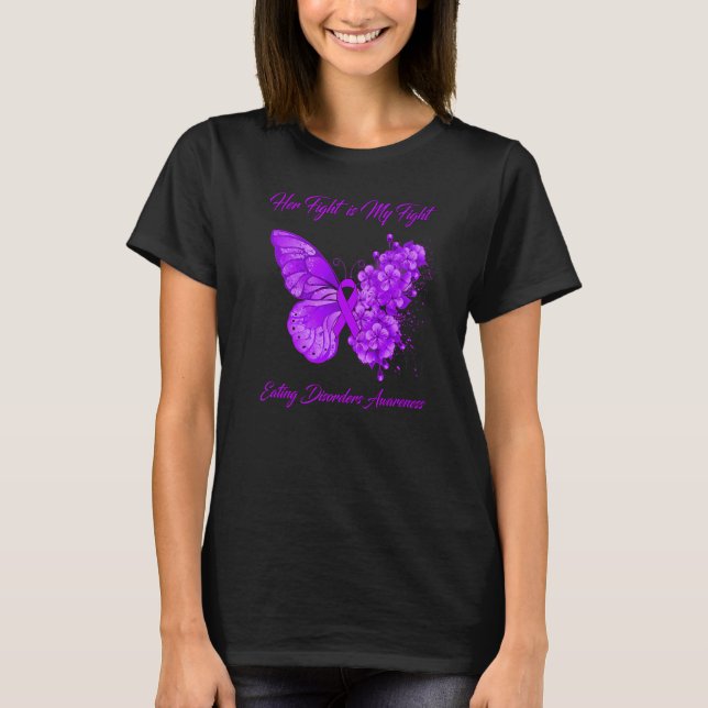 T-shirt Papillon Son Combat Est Mon Combat Manger Troubles (Devant)