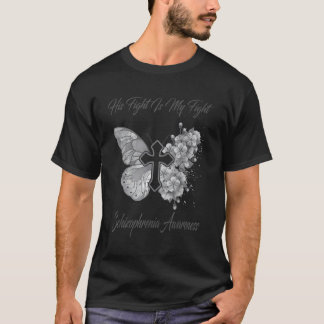 T-shirt Papillon Son combat est mon combat Schizophrenia A