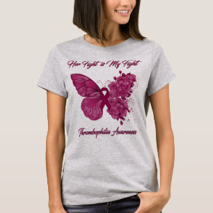 T-shirt Papillon Son combat est mon combat Thrombophilie