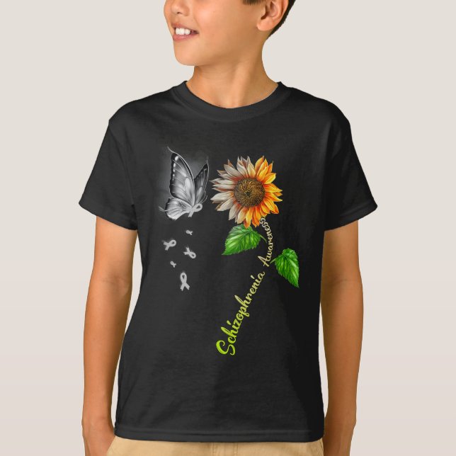 T-shirt Papillon Suower Sensibilisation à la schizophrénie (Devant)