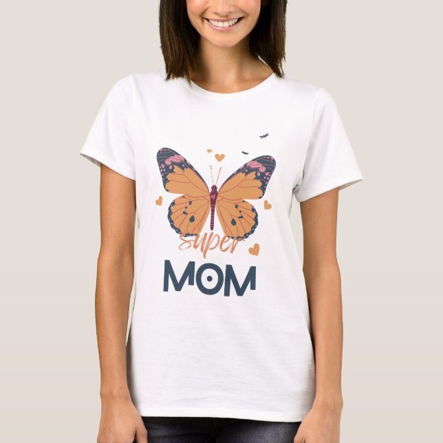 T-shirt Papillon Super MOM (Devant)