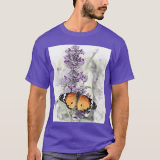 T-shirt Papillon sur fleur 1