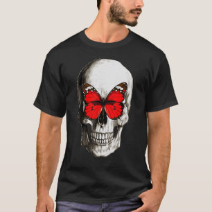 T-shirt papillon sur le crâne humain pour hommes femmes