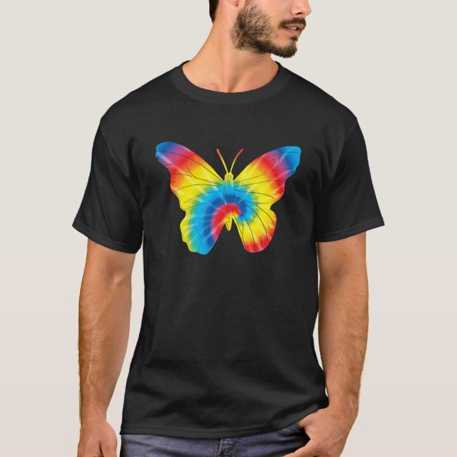T-shirt Papillon teint arc-en-ciel Sanglet d'impression Hi (Devant)