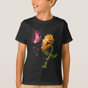 T-shirt Papillon Tournesol Cerveau Aneurie Sensibilisation