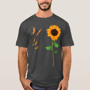 T-shirt Papillon Tournesol Cerveau Sensibilisation au canc