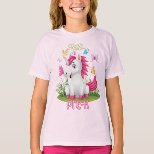 T-shirt Papillon Unicorne Pré K 1er jour Retour à l'école