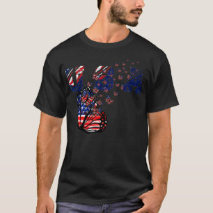 T-shirt Papillon USA Drapeau, 4 juillet Drôle Patriotique
