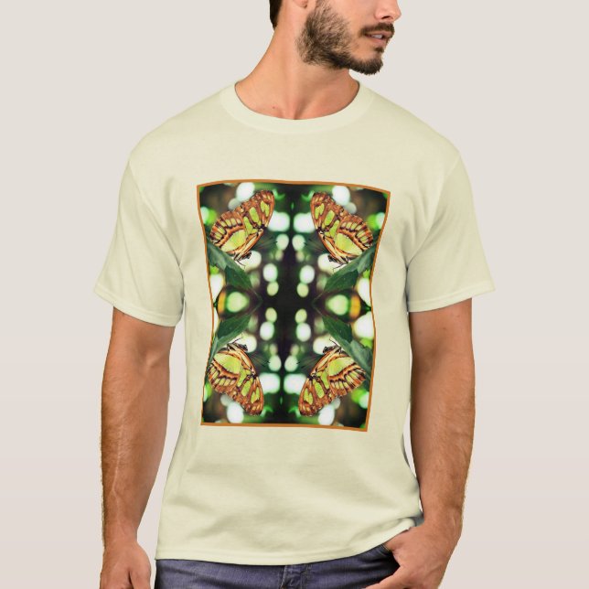 T-shirt Papillon vert Posant Abstrait (Devant)