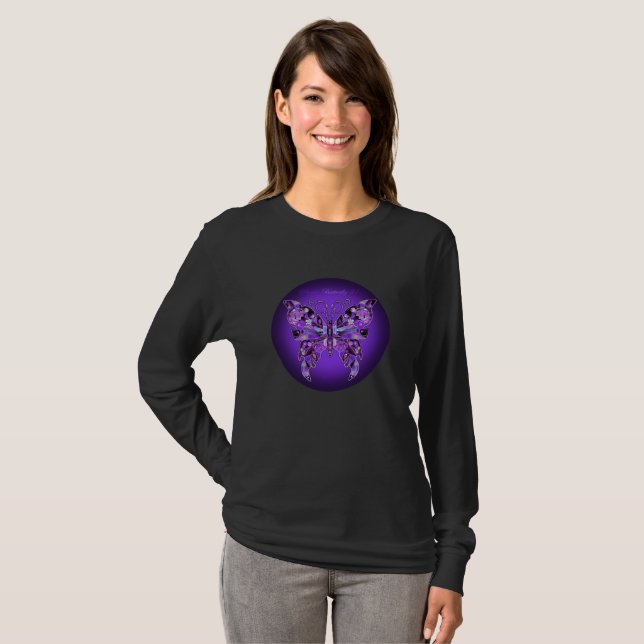 T-shirt Papillon Violet 31 (Devant entier)