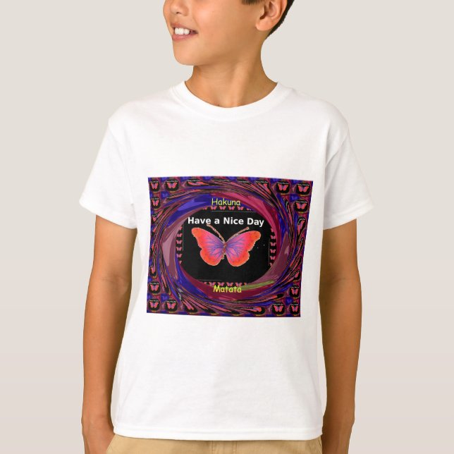 T-shirt Papillon violet orange Avoir un beau Art de jour I (Devant)