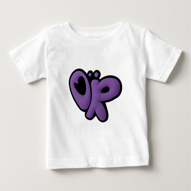 T-shirt papillon violet Pop Art (Devant)