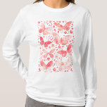 T-shirt Papillons Aquarelle Corail rose<br><div class="desc">Peinture de papillon corail rose et blanc aquarelle.</div>