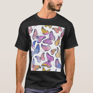 T-shirt Papillons Aquarelle : Pastel Vintage Motif.
