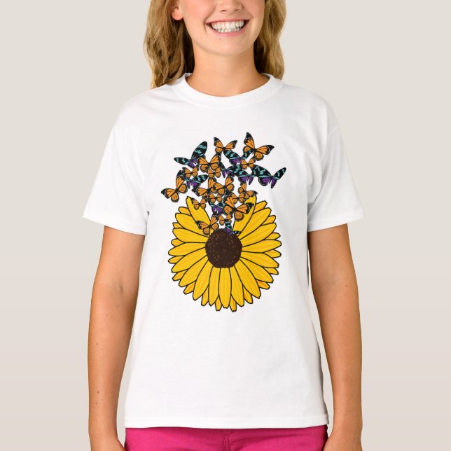 T-shirt Papillons au tournesol (Devant)