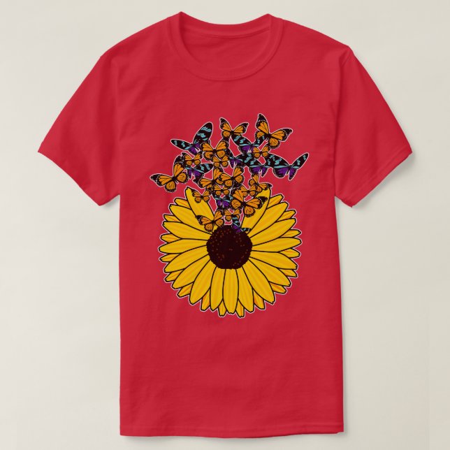 T-shirt Papillons Au Tournesol (Design devant)
