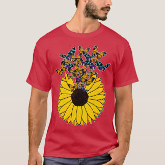 T-shirt Papillons Au Tournesol