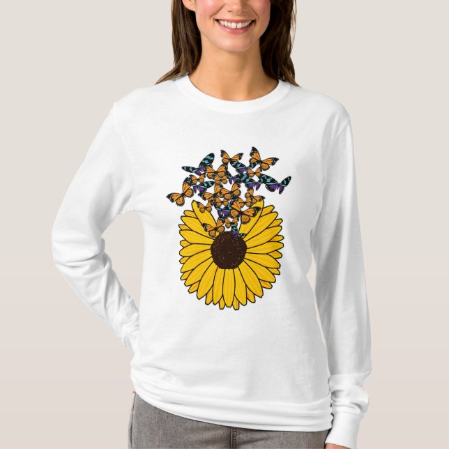 T-shirt Papillons au tournesol (Devant)