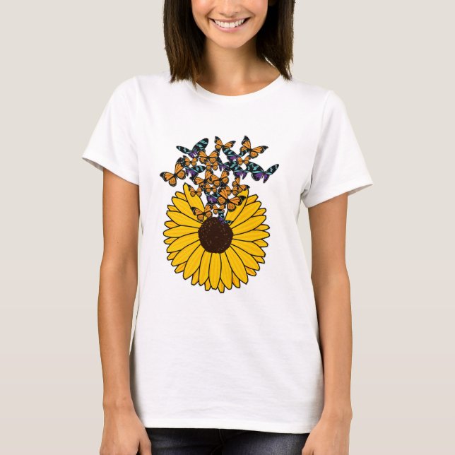 T-shirt Papillons au tournesol (Devant)