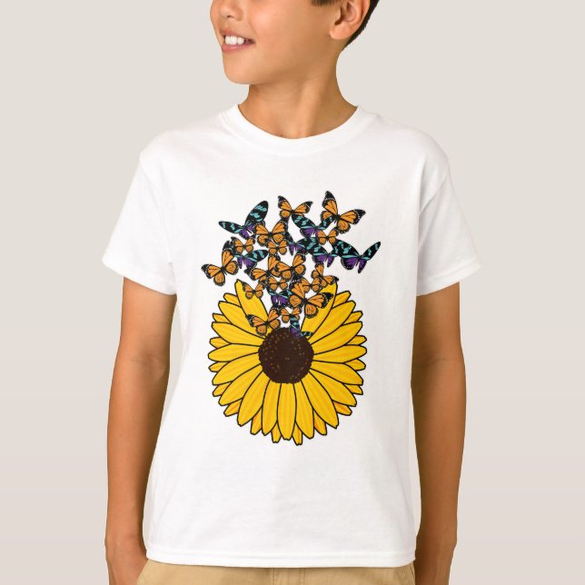 T-shirt Papillons au tournesol (Devant)