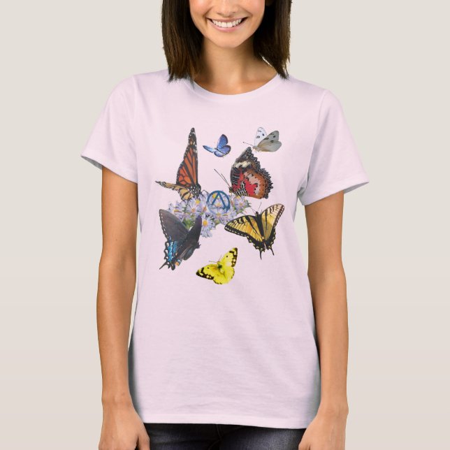 T-shirt papillons avec cercle triangle 26 rév (Devant)