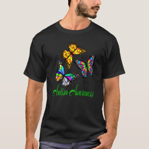 T-shirt Papillons Colorés de Sensibilisation à l'Autisme