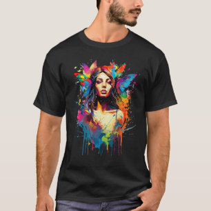 T-shirt Papillons colorés Fille papillon amoureux Splash